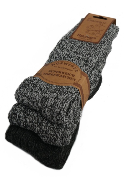 Norwegersocken Heern in Melange-Farben Anthrazit-Schwarz