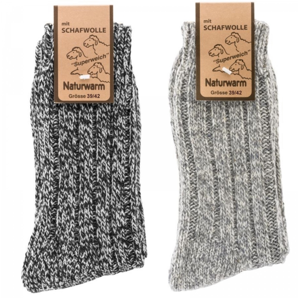 Damen Norwegersocken mit Schafwolle in Melange-Farben | Superweiche Luxus-Qualität