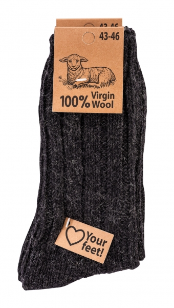 Wintersocken für Herren 100% Virgin Wool Socken warm & weich | 2 Paar dicke Wollsocken
