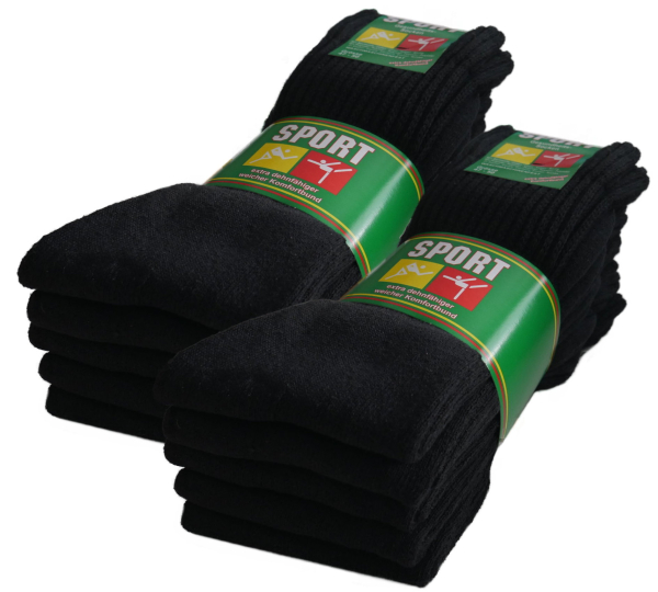 Tennissocken Schwarz Gr. 47-50