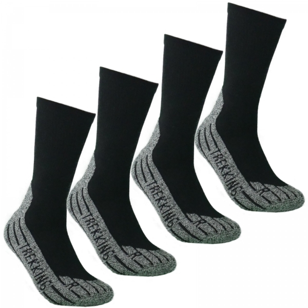 Trekkingsssocken 39-42 Schwarz