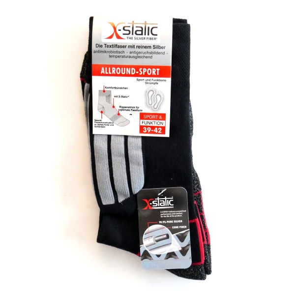 1-3 Paar Wandersocken mit X-Static® Silberfaser Outdoor Funktions Trekking-Socken für Damen & Herren