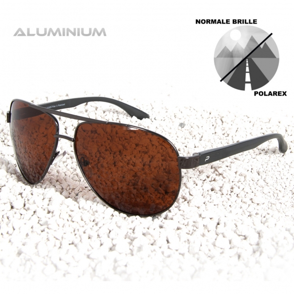 Polarisierte Sonnenbrille Herren Pilotenbrille Polarex™ | Gestell aus Aluminium