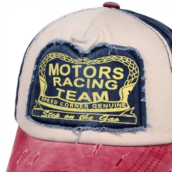 Basecap Herren "Motors Racing Team" Visier Rot Vintage Cap Outdoor Kappe Mütze