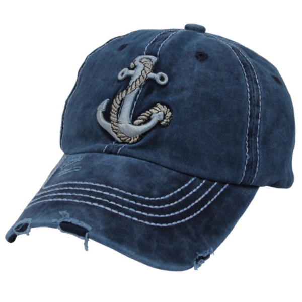Basecap Anker Maritime Vintage Cap Blau Retro Outdoor Kappe Skipper Mütze