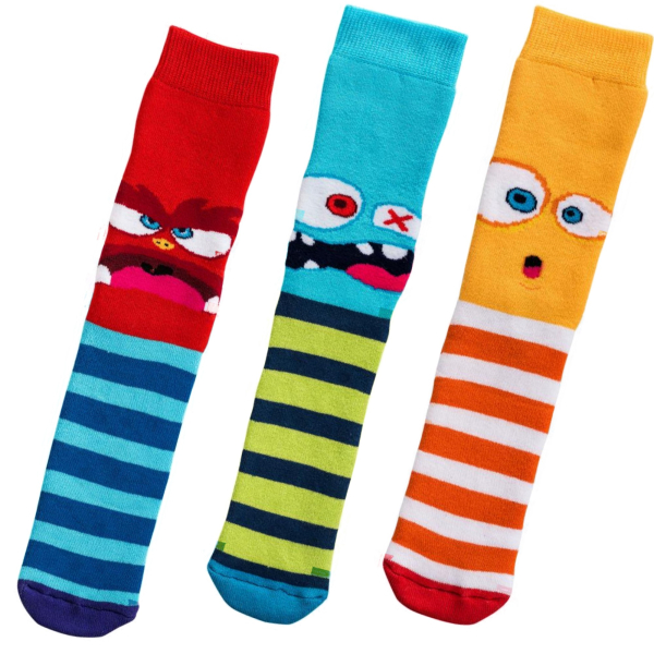 ABS Kinder Socken Gr. 35-38 Motiv lustige Monster 3 Paar