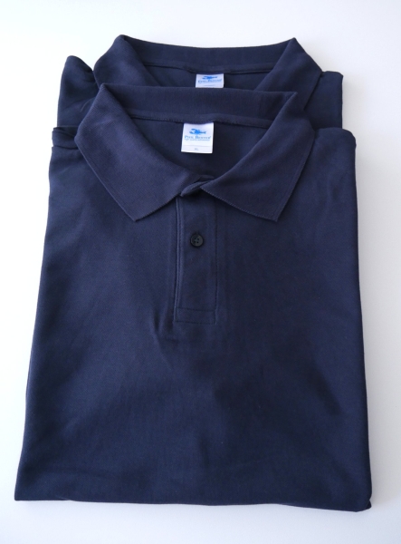 Herren Poloshirt Piqué Polo-Shirt Blau Gr. XL 100% Baumwolle - 2 Stück