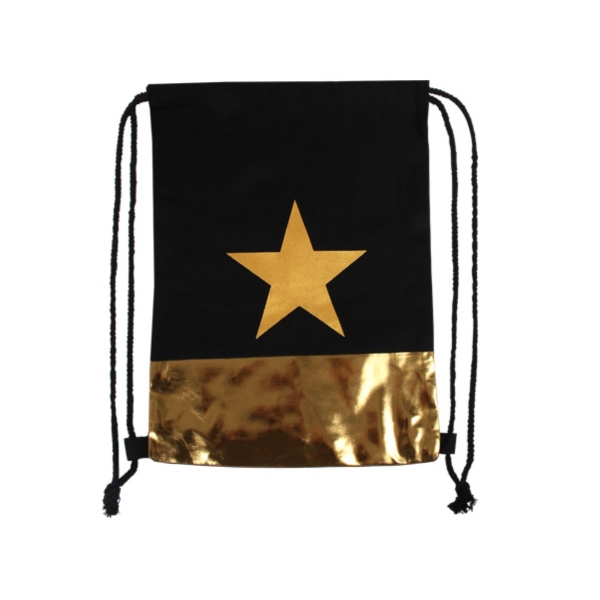 Damen Gymsack Schwarz-Gold Stern