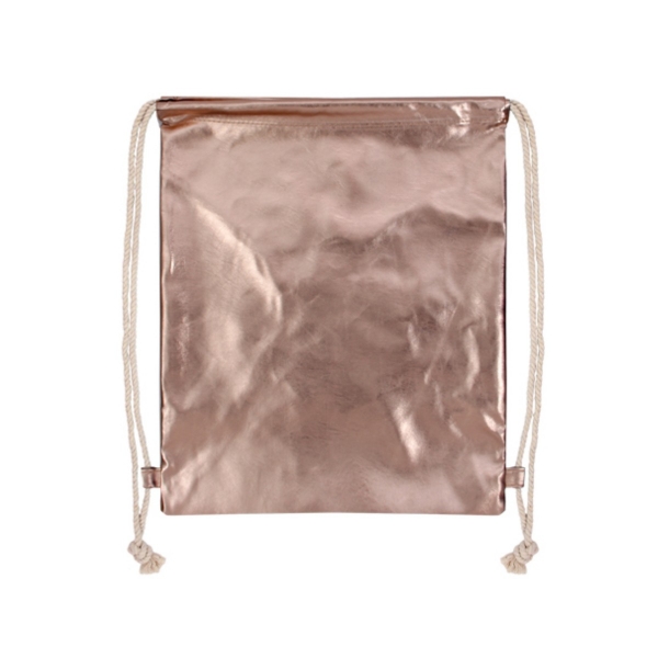 Damen Sportbeutel glänzend Grau-Rosé Metallic-Look