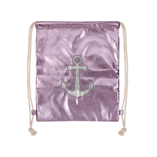 Damen Sportbeutel glänzend Violett-Lila  Metallic-Look
