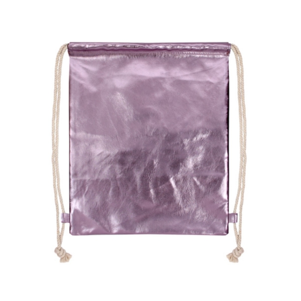 Damen Sportbeutel glänzend Violett-Lila  Metallic-Look