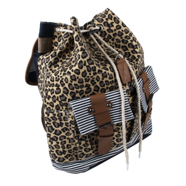 Damen Rucksack mit Leopardenmuster