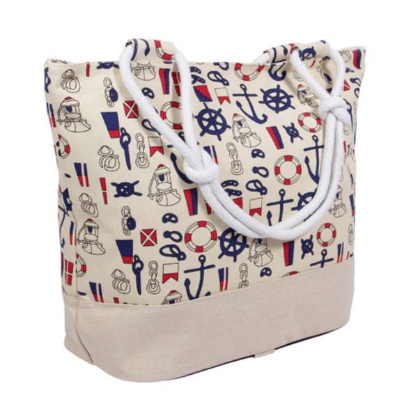 Strandtasche maritim mit Reißverschluss XXL Shopper
