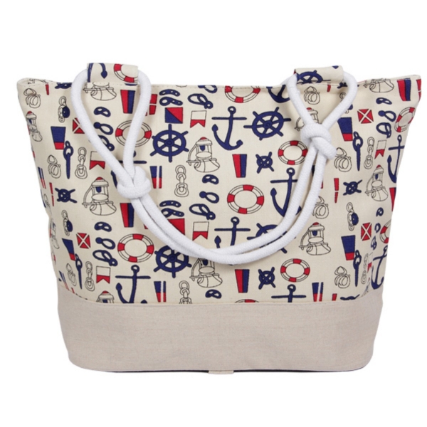 Strandtasche maritim mit Reißverschluss XXL Shopper