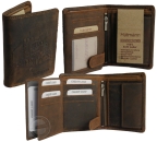 Geldbörse Leder Herren Portemonnaie LKW Truck Prägung Büffelleder Hochformat