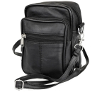 Gürteltasche Leder Schwarz Hochformat Crossbody Bag Handytasche Umhängetasche
