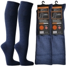 Reise-Kniestrümpfe Herren 2 Paar 39-42 Blau Stützstrümpfe mit Komfortbund