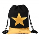 Damen Gymsack Schwarz-Gold Stern