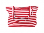 Strandtasche Weiß mit roten Streifen